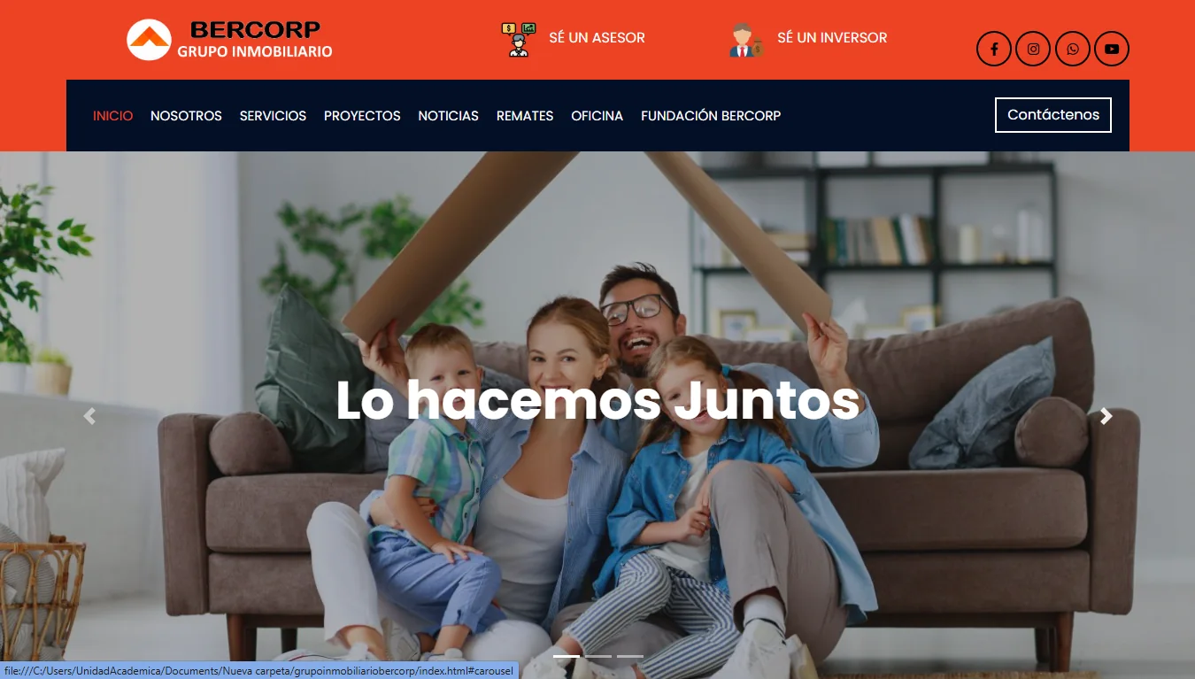 Sitio web Inmobiliaria Bercorp