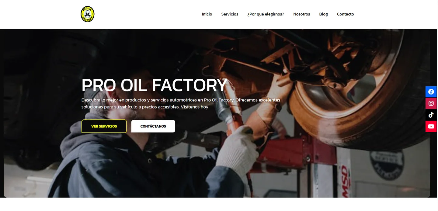 Sitio web Pro Oil Factory