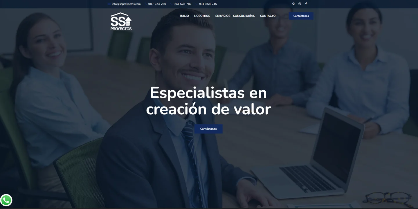 Sitio web S&S Proyectos